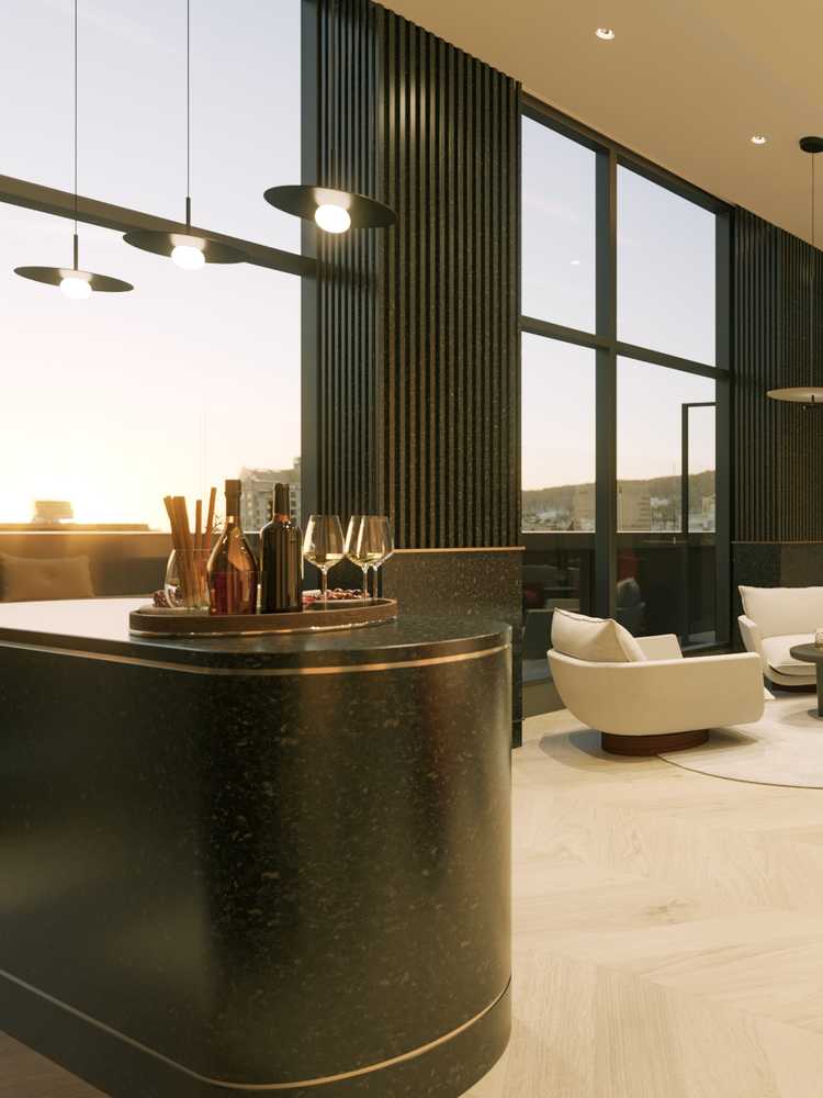 Bar à vin dans des appartements de luxe
